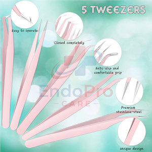 Kit de Belleza para el Cuidado Personal, Juego de Pinzas para Pestañas con Punta Afilada, Juego de Pinzas para Pestañas Duraderas - Product Image 2