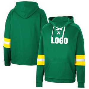 Sudadera con Capucha de Hockey sobre Hielo para Hombre, Manga Larga, Rayas Azul Marino, Rojo y Blanco, Cierre de Cordones, Transpirable, 100% Algodón Jersey, Invierno, Personalizable para Equipos - Product Image 6