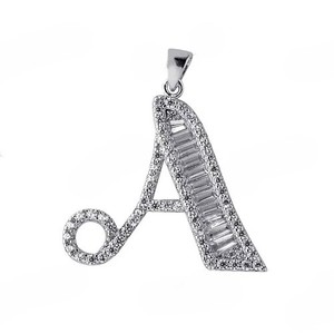 Pendentif personnalisé lettre initiale en moissanite pierres rondes glacées cadeau de charme unisexe élégant hip hop - Product Image 1