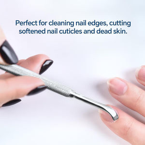 Pousse-cuticules professionnels double face finition lisse en acier allemand 5,28 pouces – Fournitures de beauté - Product Image 6