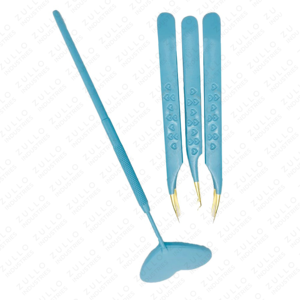 Wholesale Premium Stainless Steel Eyelash Tweezers Heart Print with Mirror Pointed Tip <b>Tools</b> for Lash Extensions - Product Image 2