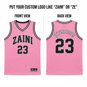 Camiseta de Baloncesto Rosa de Malla de Poliéster Premium 220 GSM con Logotipo y Número Personalizados en Tackle Twill, Uniforme Deportivo de Alto Rendimiento - Product Image 1