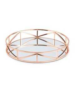 Plateau de service ovale élégant en acier inoxydable avec poignées en feuille d'or, plateau métallique de luxe pour la décoration de table de mariage, de fête ou de maison - Product Image 3