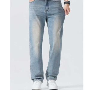 Jeans en denim pour hommes, coupe droite, décontractés, multicolores, logo personnalisé, tissu respirant, meilleure qualité - Product Image 1