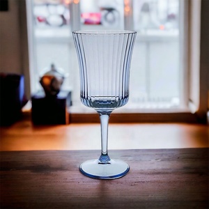Verre à vin en plastique sans BPA 14oz couleur bleue ligne droite - Product Image 4