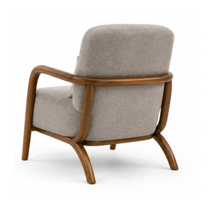Fauteuil lounge moderne en teck massif, fauteuil d'appoint luxueux rembourré, meubles pour salon, hôtel, villa, appartement - Product Image 4