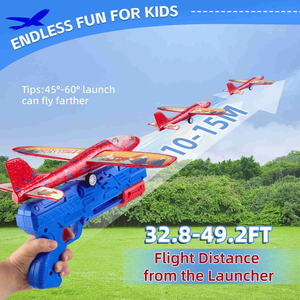 LED schiuma aliante lanciatore aereo giocattolo per bambini 2 modalità di volo catapulta aereo perfetto regali di compleanno per ragazzi ragazze di età all'aperto - Product Image 1