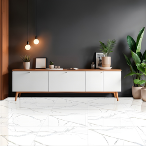 Carrelage mural et de sol en porcelaine mate Alfa Azuro moderne, plusieurs tailles, finition polie, résistant aux acides et à l'usure, pour hôtel de luxe et villa - Product Image 1