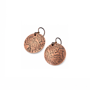 Pendientes de latón con patina geométrica de estilo indio para el Festival de Primavera 2018, pendientes colgantes con patina de colores para festivales globales. - Product Image 2