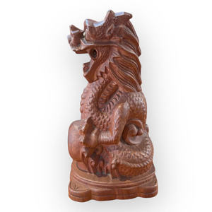Statue de dragon moderne exquisément sculptée en bois de Huong, conçue pour l'affichage en intérieur - Product Image 1