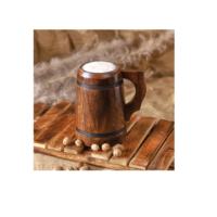 Chope à bière rustique en bois écologique de style vintage pour bar à domicile, restaurant, chope à bière Viking, vaisselle classique, cadeau personnalisé avec logo