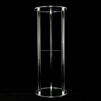 Transparent clair rond acrylique fleur support guide de route centres de table pour la fête de mariage événement décoration Ft018