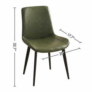 Set di 4 Sedie Moderne per Cucina e Sala da Pranzo con Seduta Imbottita in Ecopelle e Gambe Robuste in Metallo - Product Image 2