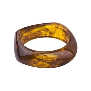 Handmade <b>Clear</b> <b>Resin</b> Bangle Smooth Finish Lightweight Comfortable Minimal Style - Product Image 2