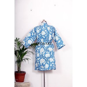 New Arrival <b>Silk</b> kantha Kimono Robe Floral Printed Bathing Gown Women's Beach Wear <b>House</b> Wrap Coat Night Wear <b>Silk</b> Kimono - Product Image 2