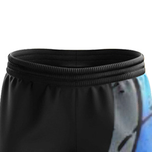 LAMA INDUSTRIES Pantalon de survêtement pour homme noir et bleu, coupe droite, imprimé croisé, taille élastique, décontracté, léger, lin/coton, printemps - Product Image 5