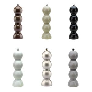 Moulin à sel et à poivre laqué 9 pouces, finition brillante, couleur argent, outils de cuisine écologiques, vente en gros - Product Image 6