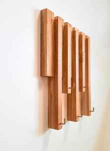 Porte-clés en bois écologique, durable, fait main, organisateur mural pour courrier et clés, article cadeau - Product Image 3