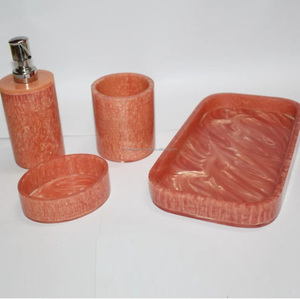 ชุดห้องน้ำโพลีเรซิ่นนอร์ดิก4ชิ้นชุดเครื่องกดสบู่เรซินสำหรับตกแต่งโรงแรมร้านอาหาร - Product Image 1