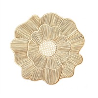 Glasperlen-Tischset, rund, grün-cremefarben gestreift, mit gewelltem Rand, als Untersetzer für Weihnachten, Feiertage, Hochzeiten und Partys