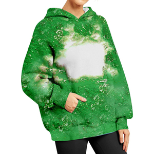 Sudadera con Capucha Oversize Unisex Verde con Estampado Abstracto, Casual, con Bolsillo Frontal, Manga Larga, 100% Algodón, de Secado Rápido - Product Image 5