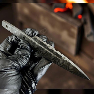 Handmade Sgian Dubh Blank Blade Heat Treated Damascus Steel <b>File</b> Work Scottish Knife Making Blade - Product Image 5