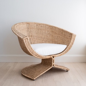 Silla de yoga de ratán estilo bohemio con forma de loto, excelente calidad, hecha a mano, para meditación. - Product Image 5
