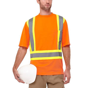 T-shirts de travail en polyester haute visibilité pour hommes, réfléchissants, pour les travaux en extérieur, industriels et de construction - Product Image 3