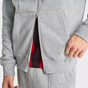Sweat-shirts à capuche zippés avec poches en coton et polyester 280 GSM pour hommes – Vente en gros, décontractés, sportifs, fitness, coupe courte - Product Image 5