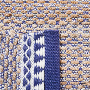 Krew พรมขนแกะปอกระเจาทำด้วยมือเส้นใยธรรมชาติสีกรมท่าสำหรับตกแต่งบ้าน - Product Image 4