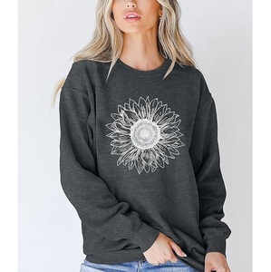 Nueva Llegada Sudadera de Algodón para Mujer de Lujo con Manga Larga, Hombros Caídos, Estampado, Cómoda, Casual, Invierno, Personalizada - Product Image 4