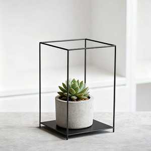 Minimalist Ceramic Succulent Planters Set of 3 <b>White</b> Square Indoor Desktop Flower Pots Glazed Finish - Product Image 4