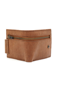 Excellent Men's Genuine Leather Slim <b>Wallets</b> Fold Closure <b>RFID</b> Blocking Zipper Closure Minimalist Design Vintage <b>Wallets</b> - Product Image 5