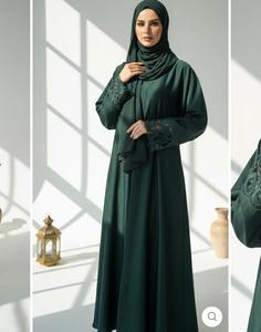 Ropa Islámica Premium, Abaya Larga Transpirable de Crepé Jazz, Conjunto de Túnica Maxi para Mujer, Bordado con Piedras/Cuentas para Oración - Product Image 6