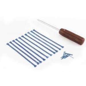 Juego de instrumentos quirúrgicos veterinarios de placa maleable cortable con bloqueo de doble cabeza en T de 1.5 mm, 10 piezas - Product Image 1