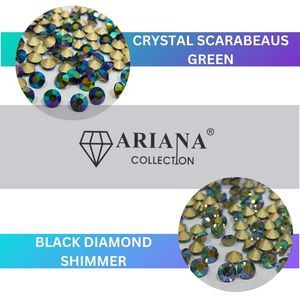 ARIANA Piedras de Cristal Premium con Reverso Puntiagudo, Cristal Scarabaeus Verde Negro con Brillo de Diamante para Fabricación de Joyas y Diademas - Product Image 2