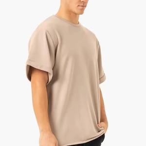 Camiseta Oversize Personalizada al por Mayor, de Cuello Redondo, Estilo Vintage, con Elastano, Negra, Lisa, para Hombre - Product Image 2