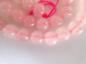 Cuentas de Cuarzo Rosa con Orificio Grande, Cuentas Redondas Lisas de Cuarzo Rosa para la Fabricación de Joyas DIY - Product Image 4