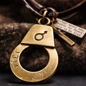 Freedom Cuff Titanium Steel Pendant with Adjustable Leather <b>Rope</b> for Men - Product Image 5