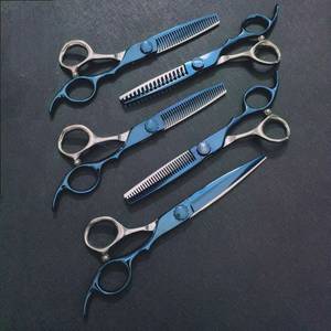 Ciseaux de coiffure professionnels à effiler, lame en acier inoxydable 440C, 28 dents, manche long, pour droitiers, usage en salon de coiffure - Product Image 1