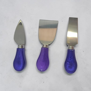 Modern Handcrafted 3pcs <b>Cheese</b> Spreader <b>Knives</b> <b>Set</b> with Resin Handle Perfect for <b>Cheese</b> Serving Hotel & Restaurants - Product Image 1