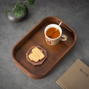 Bandeja de Té de Madera con Logotipo Personalizado, Rectangular, con Asa, Estilo Vintage, de Madera de Nogal, para Almacenamiento en el Hogar u Hotel - Product Image 4