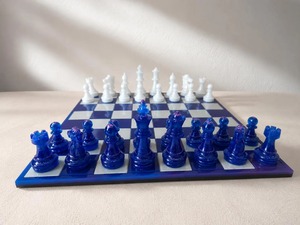 Belladec Custom Children Sports Resin <b>Chess</b> Board <b>Set</b> High Quality Clear Pigmented <b>Chess</b> Pieces Handmade Artistic Design - Product Image 2