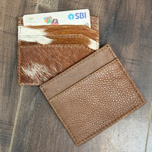 ที่ใส่บัตรเครดิตหนังวัวสำหรับชายหญิงหนังแท้กระเป๋าด้านหน้าที่ใส่บัตรประจำตัวขนาดเล็กดีไซน์ใหม่ล่าสุดออกแบบได้ตามต้องการ - Product Image 6