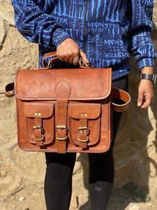 Nouvel arrivage de sacs de messager unisexes en cuir de chèvre à usage de bureau sac à main pour ordinateur portable sacs à bandoulière en cuir de messager faits à la main - Product Image 3