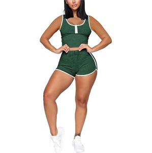 High Quality Stripe Style Women's Plus Size Short <b>Sets</b> Crop Top Elastic Waist Drawstring Shorts <b>Tie</b> <b>Dye</b> Jogging Suits Plus Size - Product Image 3