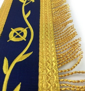 Delantal Masónico Past Master Blue Lodge, Azul Real con Flecos Dorados, Regalia Masónica, Delantal Ceremonial para Logia, Calidad Premium - Product Image 3