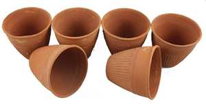 Handmade Terracotta <b>Tea</b> Cup and Saucer <b>Set</b> Vintage Embossed Ceramic Drinkware for Home Office <b>Party</b> - Product Image 3