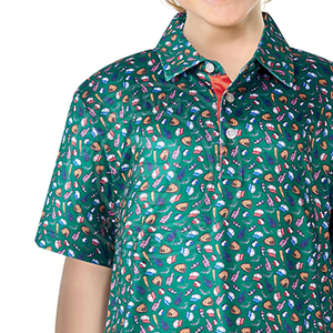 Chemises de golf pour jeunes athlètes, tissu extensible, construction légère, pour activités de fitness, vêtements de plein air et décontractés - Product Image 4