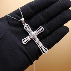 Collar con Cruz de Diamantes Moissanite VVS, Joyería Cristiana, Plata 925, Colgante con Incrustaciones de Diamantes, Colgante Hip Hop, Colgante de Fe, Regalos Bapistam - Product Image 5